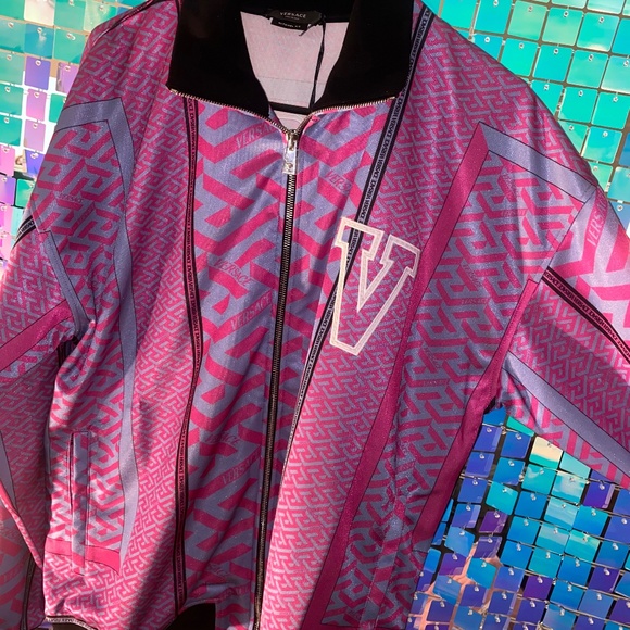 Brand New Versace Monogram Varsity Track Jacket